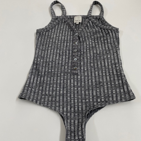 MPC Grey Thong Bodysuit - Picture 1 of 4
